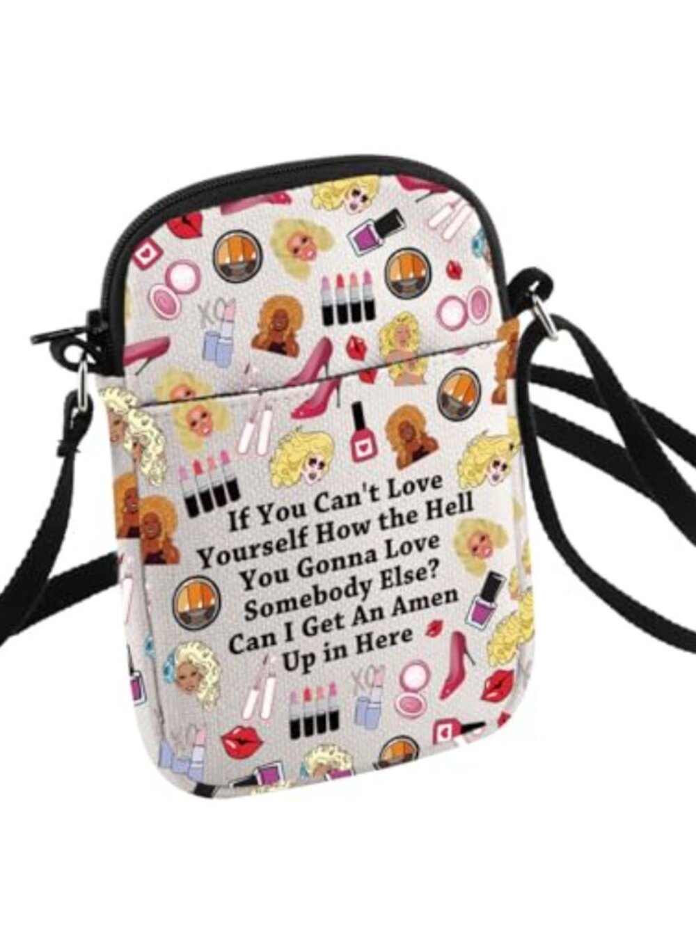 Canvas Crossbody Bag Small Compact Hands-Free Travel Shopping Pride